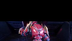 Female Sangheili Fucks Man with Monster Cock in Femdom Creampie Scene