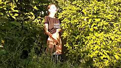 I felt such intense pleasure from risky public masturbation in nature, reaching girls fly orgasm outdoors.