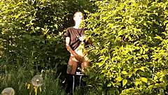 I felt such intense pleasure from risky public masturbation in nature, reaching girls fly orgasm outdoors.