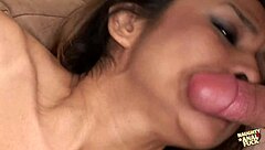 Mexican Maid Rides and Sucks Big White Cocks in Intense Threesome with Double Penetration and Deepthroat Action