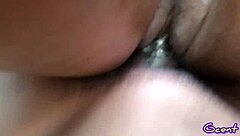 Oh yes feel this tight juicy pussy getting fucked hard she moans during creampie