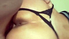 Amateur teen with big ass and tits enjoys anal play and dildo action with hired companion while partner is away.