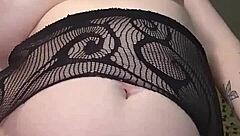 Riding dildo with open asshole