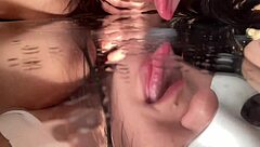 This young vixen explores her curves with a mirror leading to double creamy intense solo peaks