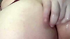 Riding dildo with open asshole