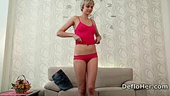 What Happens When Slim And Pretty Audrey White Caresses Her Entire Body In Close Up