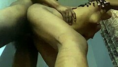 petite black in fishnets hints at deep pussy fucking with natural tits