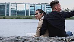 Shy nerdy coed bloom lambie gets licked fingered and fucked raw doggystyle with deepthroat