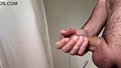 I enjoy solo masturbation with my big cock close up before taking a hot bath
