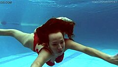 Why Not Dive Into Lina Mercury's Red Lingerie Underwater Adventure?