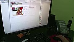 Quick office fuck with moaning orgasm at work