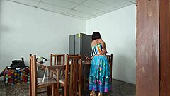 Oh wow, look at this sexy young Latina maid spreading her pretty pussy wide open for fun