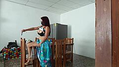 Oh wow, look at this sexy young Latina maid spreading her pretty pussy wide open for fun