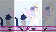 Check out this wild furry adventure where an old hero faces intense ballbusting action in ievan polkka style