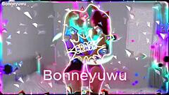 Provocative Argentinian amateur Bonneyuwu masturbates on bed with transparent dildo