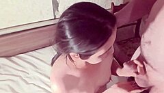 Imagine my cute brunette girlfriend begging for cum on her small natural tits after a handjob.