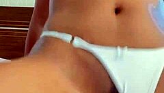 punheta guiada with sexy teen riding and small tits in solo orgasm session