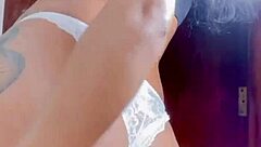 punheta guiada with sexy teen riding and small tits in solo orgasm session