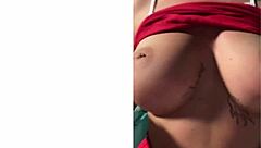 she commands him to turn around leaving thighs uncovered announcing todays punishment as the mature mistress with big tits