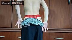 Brazilian woman surprises man with bent over doggystyle blowjob and masturbation in ménage video