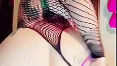 Redhead milf rides huge black dildo in big ass femdom action