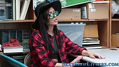 I feel so caught as the teenage shoplifter gets rammed in this high definition reality scene.