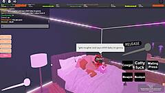 sexy ebony girlfriend gets fucked hard in intense roblox session with cute black babe