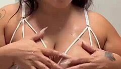 bbw with curvy big ass plays solo with fruit fetish