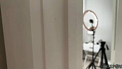 Blonde bombshell Elana Bunnz rides JMac's monster cock during her steamy cam show