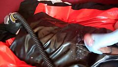 Darksidefetish Rubber Slave Bound In Latex For Multicam Cum Fetish Bondage Session