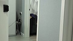 Hidden Camera Captures Curvy Mature Housewife's Thick Ass and Massive Boobs in Short Robe