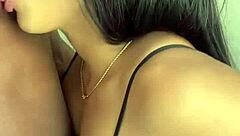 Cute Brunette Girl Sucks And Licks Nipples Non-Stop In Passionate Amateur Couple Session