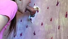 Ever Wondered About a Steamy Blowjob Through the Walls in Our Homemade Gloryhole Setup?