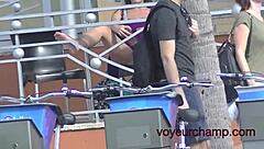 Helena Price Flashes Hairy Pussy In Public Upskirt Exhibition