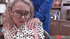 Petite teen blonde bookworm allie addison gets fucked hard by eric john in intense outdoor library seduction scene