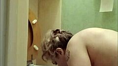 Intriguing French housewife bound in handcuffs as submissive maid for spanking