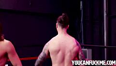 Masked petite gypsy teen delivers intense blowjob to three rivals in hardcore amateur group pov session