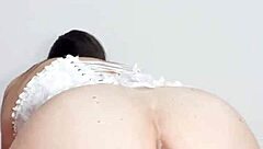 colombian latina in leggings masturbates with big pussy lips exposed