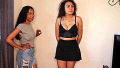 Shy Ebony Latina in First Hardcore with Cum Swallow