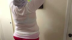 Can You Believe Cameraman Gets Horny Jerking Off And Accidentally Cums On Chubby Milf's Big Bubble Butt In Leggings?