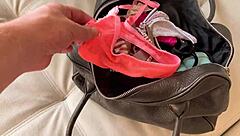 stepsister teases with panties handjob on my cock until i cum huge on her big tits moaning loudly