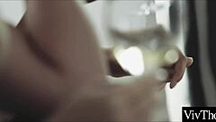 Lesbian lovers in sexy lingerie lick and finger shaved wet pussies passionately.