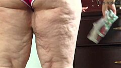 Can You Believe Cameraman Gets Horny Jerking Off And Accidentally Cums On Chubby Milf's Big Bubble Butt In Leggings?