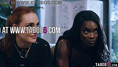 Dominant husband controls his wife roughly in hardcore threesome with ebony group, making her want to leave