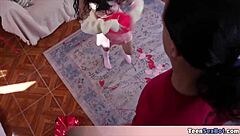 Cute latina gets her mini pussy filled up!