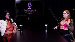 The hot redhead Natasha Fiore strips naked after Bia Hot interview.