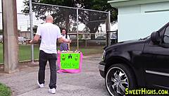 i watched petite teen 18+ in uniform get facial cumshot after blowjob and handjob in high definition