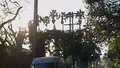 Petite Blonde Flashes Blue Eyes and Legs in Outdoor Public Tease