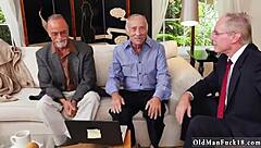 Provocative Old Guys Gangbang Blonde Teen with Blowjobs and Cumshots?