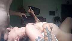 this little 18+ slut dove deep into sloppy throat action with choking and gagging while begging for more rough domination